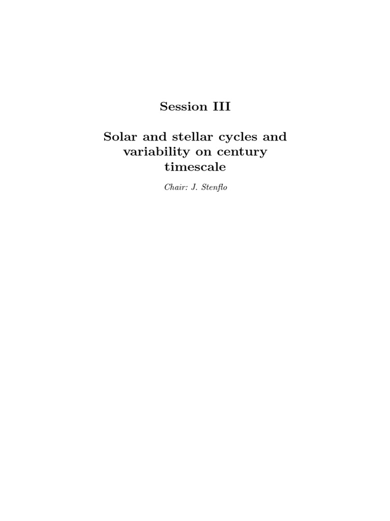 Solar and Stellar Cycles | PDF | Physics | Physical Sciences