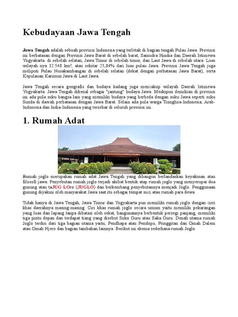 Kebudayaan Jawa Tengah PDF Kebudayaan Jawa Tengah PDF
