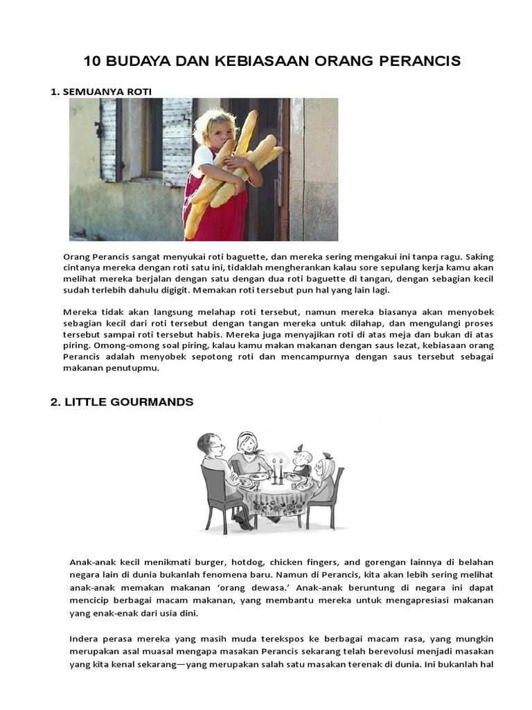 10 Budaya Dan Kebiasaan Orang Perancis Yang Unik Pdf