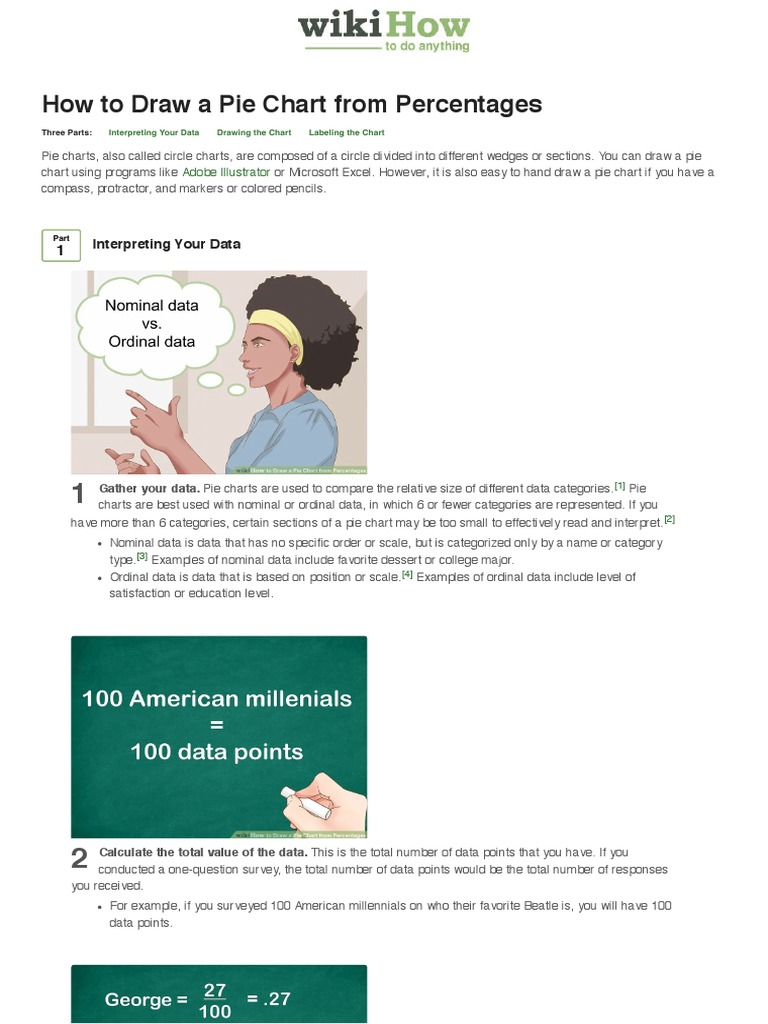 How To Draw A Pie Chart From Percentages 11 Steps (With Pictures