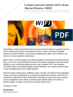 Dezvaluiri Incendiare Despre Pericolul Retelelor WI-FI