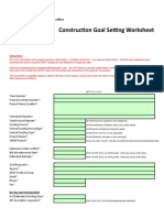 Construction Goal Setting Worksheet: Business Engagement & Compliance Office