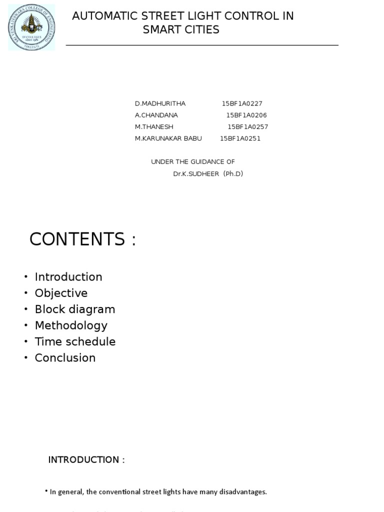 Smart City Automatic Street Light Control | PDF | Technology & Engineering