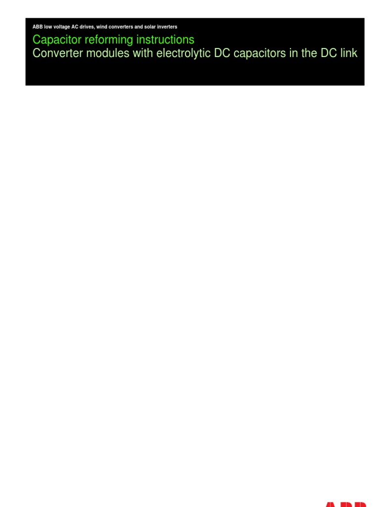 Capacitor Reforming Instructions PDF Power Inverter Power Supply