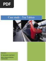 Case Study: Tea Tablets: Submitted To Dr. Harishchandra Singh Rathod Subject: Integrated Marketing Communication