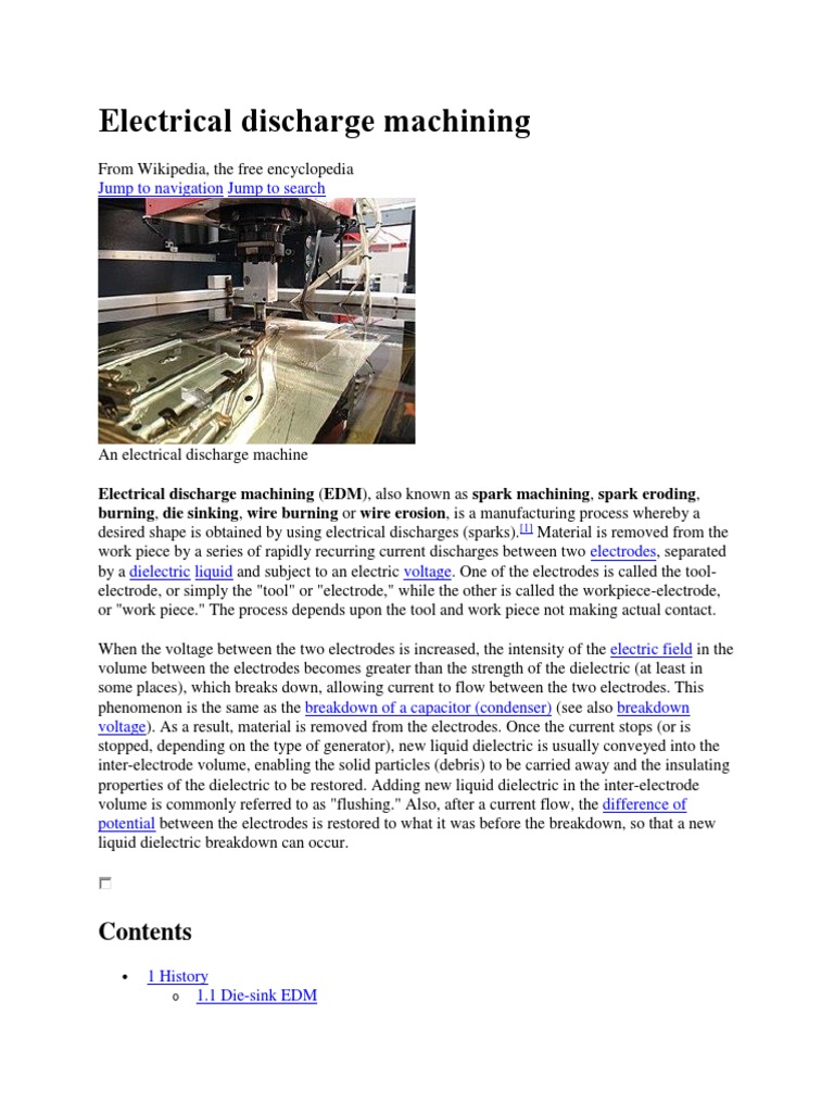Discharge Machining Pdf : Electrical Discharge Machining: Vital to ...