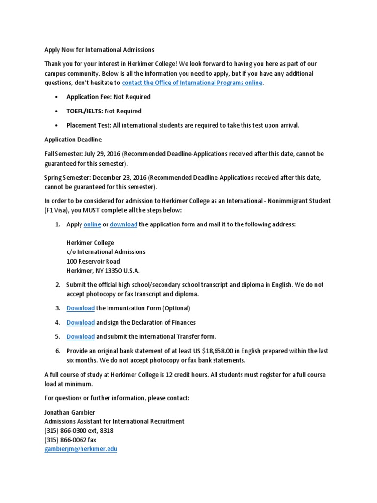 Herkimer Application Process PDF University And College Admission