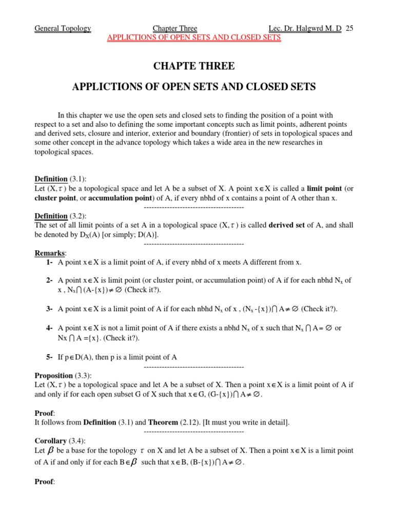 G. T. CH 3 | PDF | General Topology | Topology