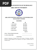 Arba Minch Institute of Technology Arba Minch University: Arba Minch Kenema Foot Ball Club Information Management System