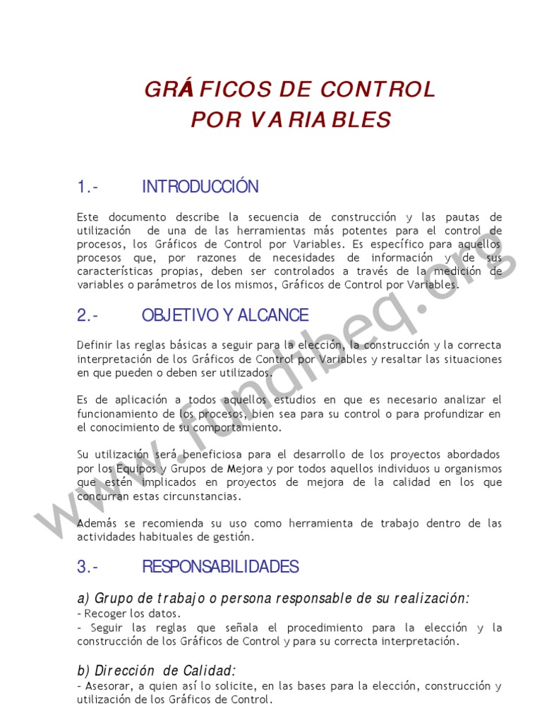 Gráficos de Control por Variables | PDF | Dispersión estadística ...