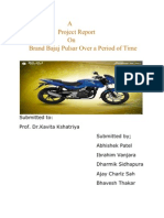 A Project Report On Brand Bajaj Pulsar Over A Period of Time