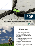 Escenarios de Cambio Climático en Colombia y La Agricultura Impactos Sobre Productividad