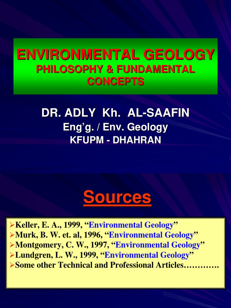 Environmental Geology (Phylosophy & Fundamental Concepts) Hazards