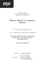 Master Thesis in Computer Science: Exception Handling From Requirement Specification To Implementation: Extending UML