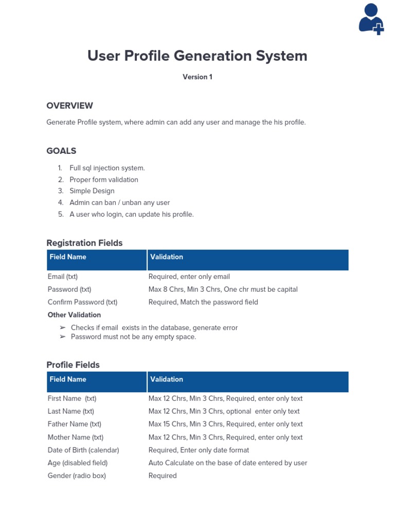 User Profile Generation System | PDF | Password | Areas Of Computer Science