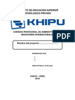 Esquema para Proyecto de Grado - Programa de Emprendedores - Propuesta