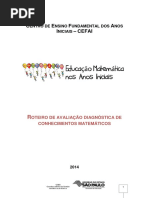 Roteiro de Avaliação Diagnóstica de Conhecimentos Matemáticos