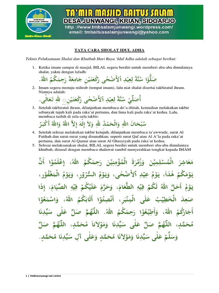 Bacaan Bilal Idul Adha Pdf