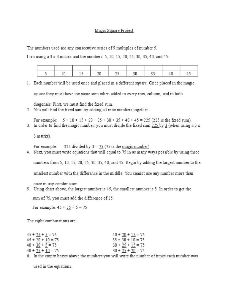 3x3 Magic Square | PDF | Matrix (Mathematics) | Functions And Mappings