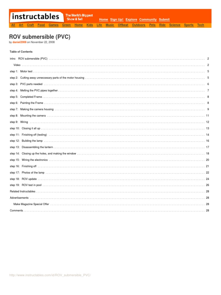ROV Submersible PVC | PDF | Battery Charger | Manufactured Goods