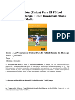 La PreparaciónFísicaPara El Fútbol Basada en El Juego PDF