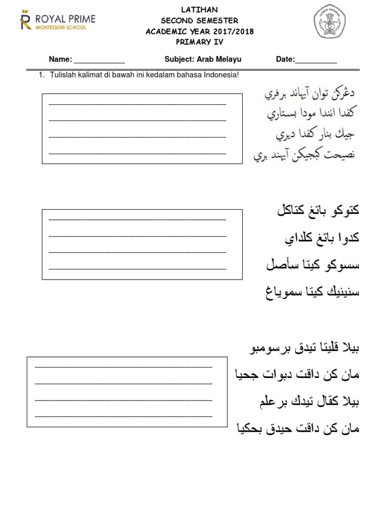 Panduan Baca Tulis Arab Melayu Untuk Mdta
