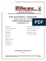 Basic Electronics - Laboratory Fixed & Emitter Bias CKT: Tuesday 10:00 AM - 1:00 PM Experiment # 6