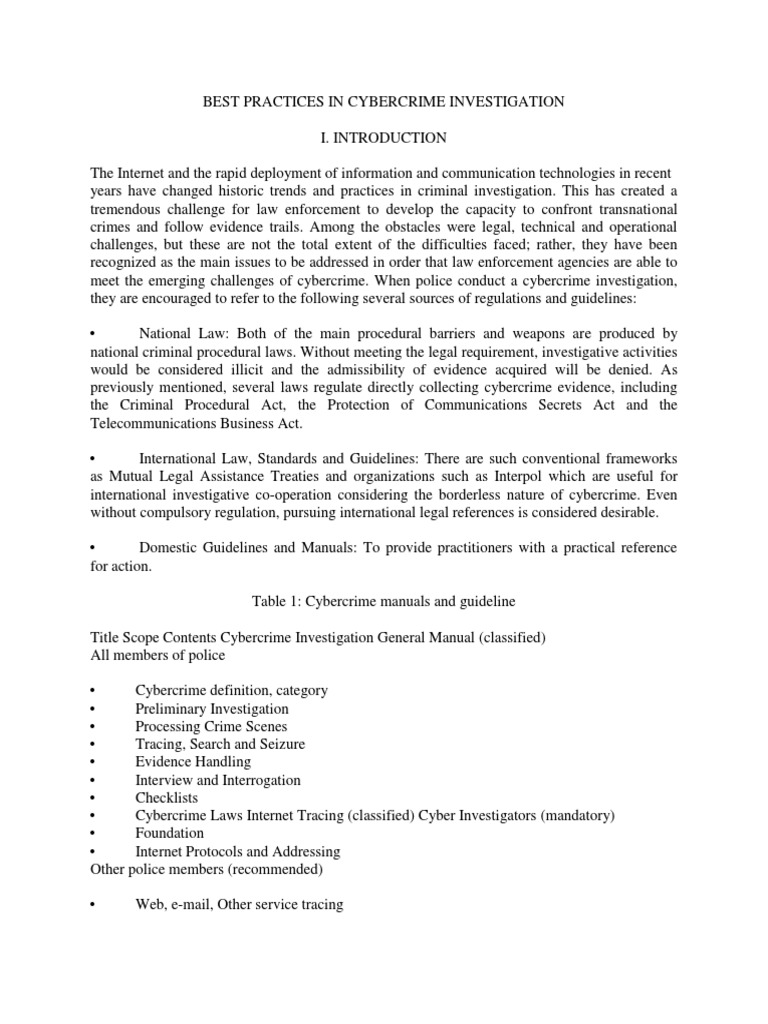 Best Practices in Cybercrime Investigation | PDF | Cybercrime | Digital ...