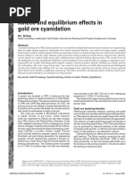 Kinetic and Equilibrium Effects in Gold Ore Cyanidation