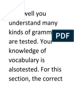How Well You Understand Many Kinds of Grammar Are Tested