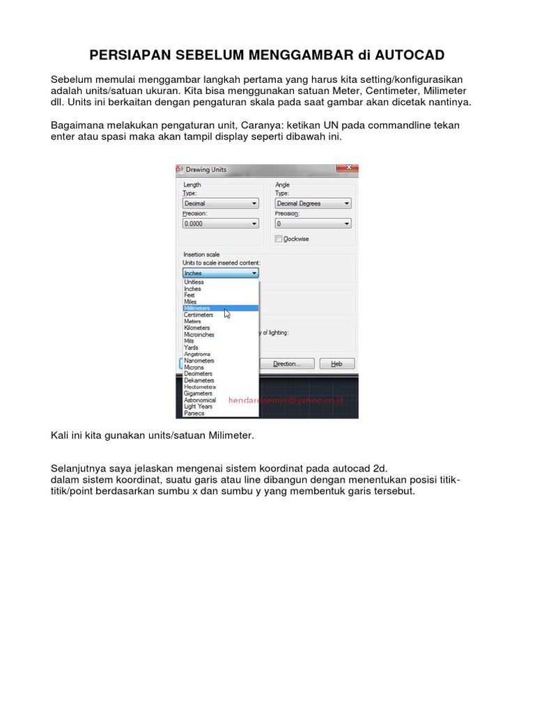 Persiapan Sebelum Menggambar Di Autocad | PDF