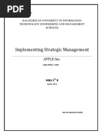 Implementing Strategic Management: Apple Inc