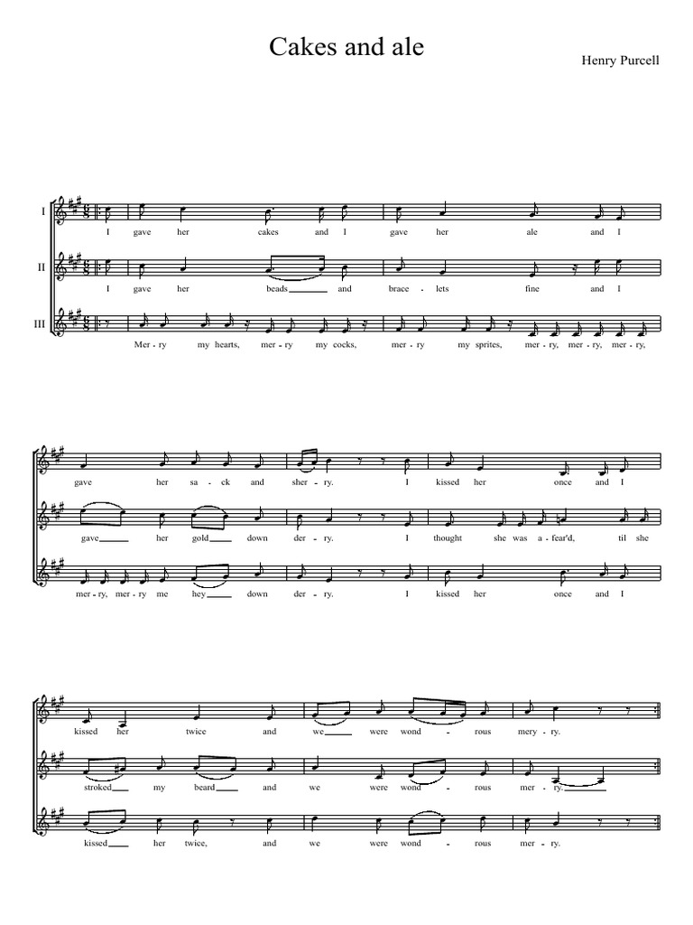 Cakes and Ale Henry Purcell PDF