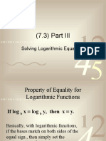 Lesson (7.3) Part III - Logarithms