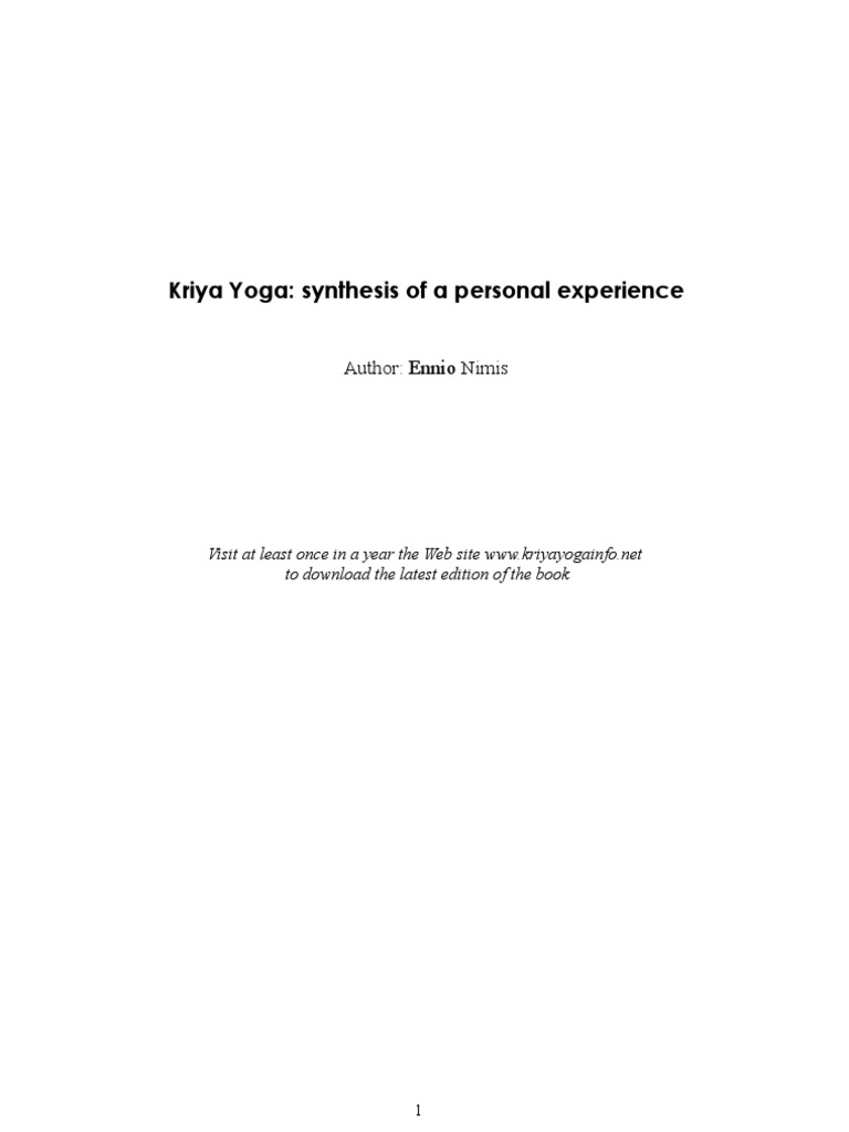 Kriya Yoga by Ennio Nimis 2020 Ed Yoga Kundalini  Kriya Yoga by Ennio Nimis 2020 Ed Yoga Kundalini
