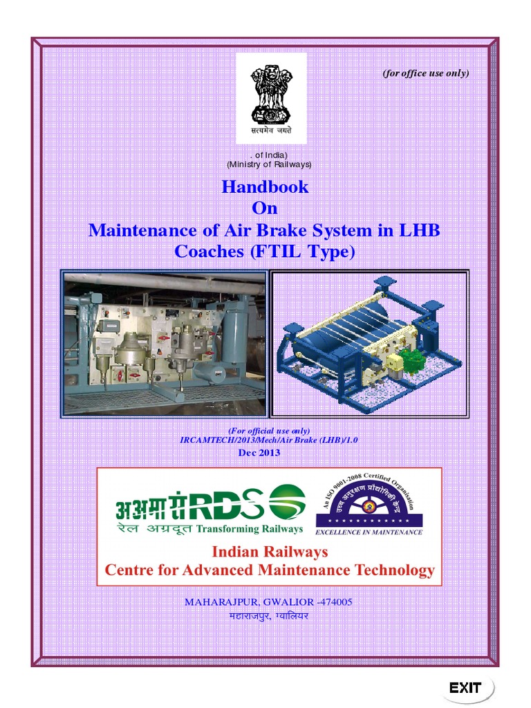 Handbook On Maintenance of Air Brake System in LHB Coaches (FTIL Type