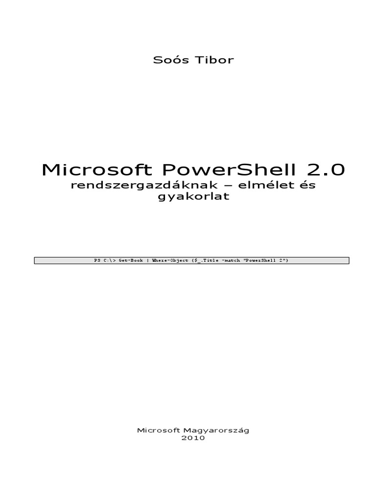 Powershell Tankönyv | PDF