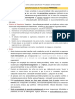 Características Dos Vários Subtipos Específicos de Perturbações de Personalidade