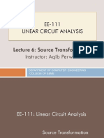 EE-111 Linear Circuit Analysis: Lecture 6: Source Transformation