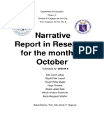 Narrative Report in Research For The Month of October