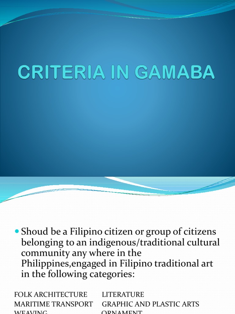 Criteria in Gamaba | PDF