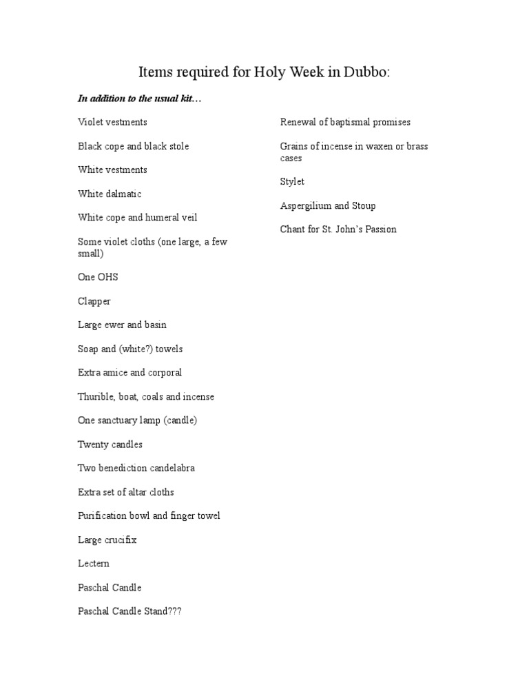 Holy Week Essentials for Clergy | PDF