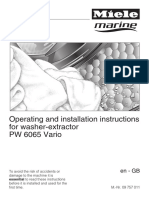 Operating and Installation Instructions For Washer-Extractor PW 6065 Vario