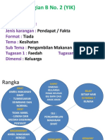 Analisis, Rangka Contoh Perenggan Pengambilan Makanan Sihat