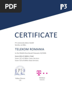 Certificat P3 Telekom România 2019