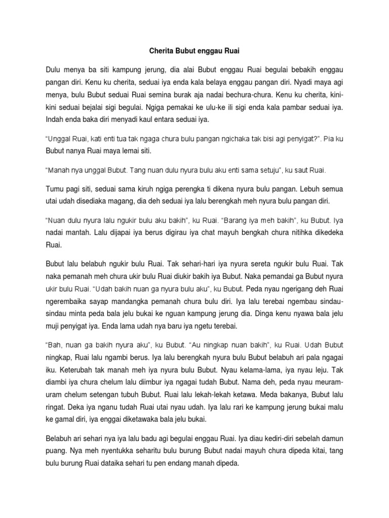Cherita Bubut Enggau Ruai Docx