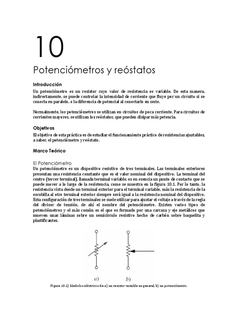 Tipos de Potenciómetros y Reóstatos | PDF | Resistencia Eléctrica y ...