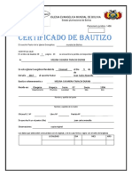 Certificado de Bautizo