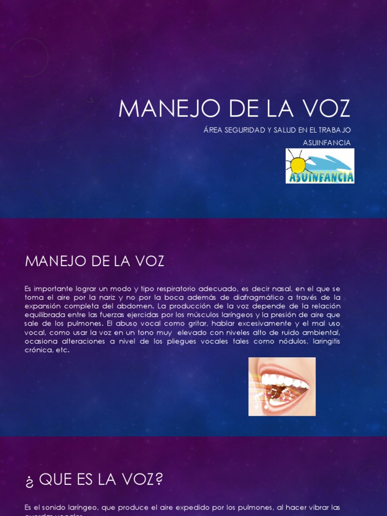 Manejo de La Voz | PDF | Sonido | Especialidades Medicas