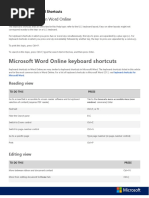 Word Online Keyboard Shortcuts PDF